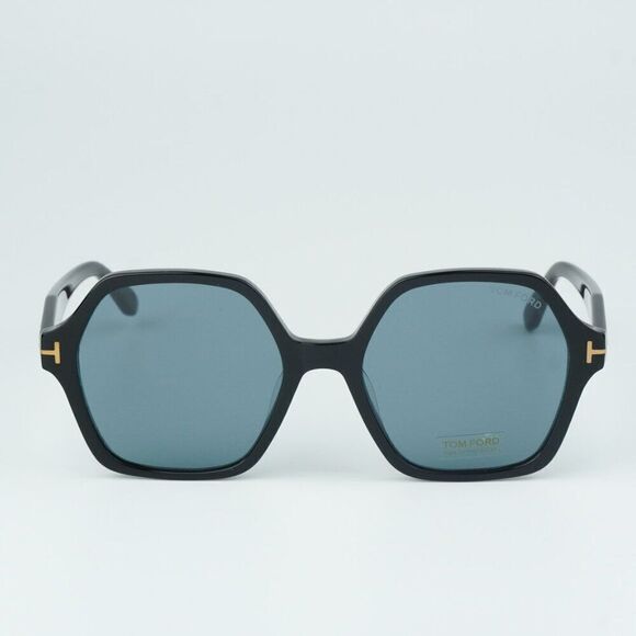 NEW Tom Ford FT1032-F ROMY 01A Black Blue Square Oversized Women Sunglasses - Picture 2 of 11